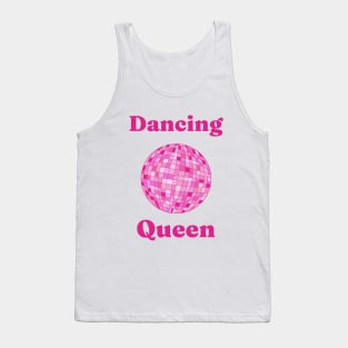 Dancing queen. Pink Disco Ball illustration Tank Top